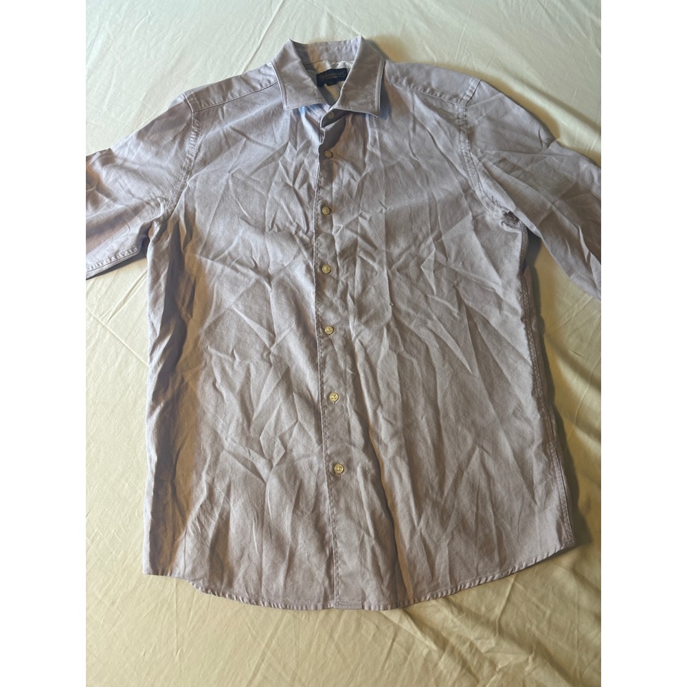 Thelonious C New York Button Down Mens Small Purple Excellent Cotton Long Sleeve